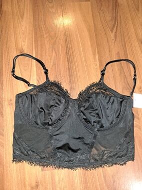 Auden Black Lace Longline Bralette